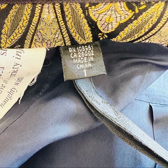 Naughty strapless brocade jacquard green gold pencil dress - Picture 9 of 13